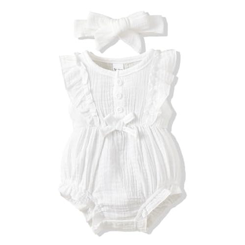 Renotemy Baby Girl Clothes Summer Rompers Cute Outfits Preemie-18 Months | Newborn Infant Baby Girl Outfits, Short Sleeve Romper, Summer Jumpsuits, Going Home Photoshoot Outfit, Cute Baby Clothes