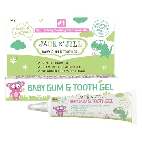 Jack N Jill Natural Baby Gum & Tooth Gel for Teething, 0.5 oz (15g) | Naturally Derived Chamomile & Calendula, Drug-Free, No Added Sugars, Suitable for 4 Months & Up