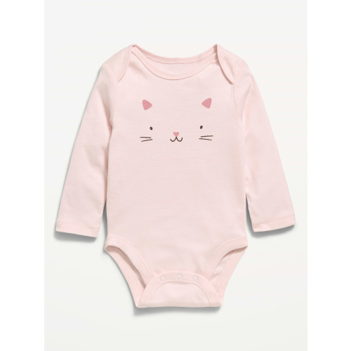 Printed Long-Sleeve Ribbed Bodysuit for Baby