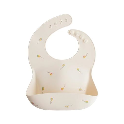 mushie Silicone Baby Bib | Adjustable Fit Waterproof Bibs (Kites)