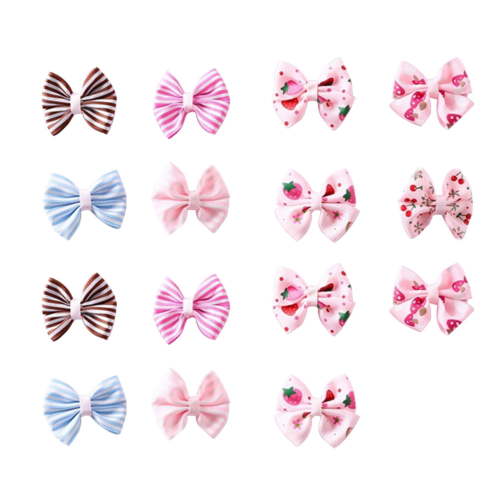 15PCS Baby Girl None Bow Tie Hair Clip Mixed 15 Color Small Toddlers Hair Bows Clips Baby Barrettes for Infant Fine Hair (Random Color)