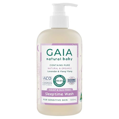 GAIA Natural Baby Sleeptime Wash | Certified Natural | Suitable for Newborns | Sensitive Skin formula | organic Lavender | organic Chamomile | Soap & SLS Free | Perfume Free | Australian Made - 500mL : Amazon.com.au: Baby