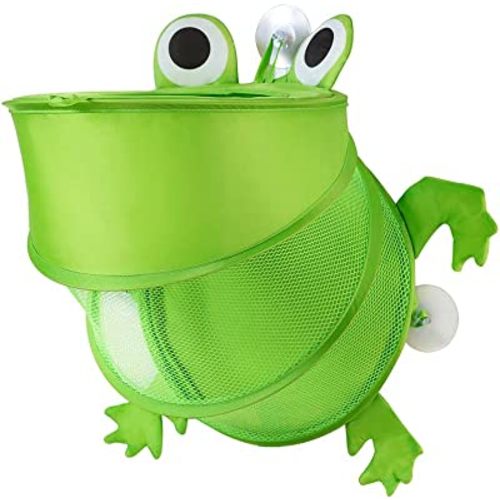 Hanging Bath Toys Organizer Super Large Capacity Baby Quick Dry Mesh Bag for Bathtub Bathroom Bath Toy Organizer and Storage Mesh Net Bag Storage Basket bathtub toy holder Frog
