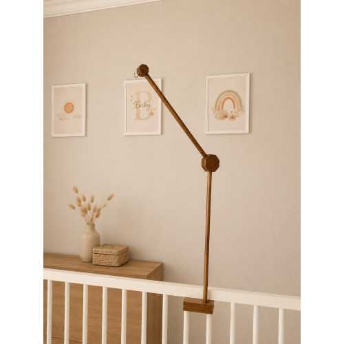 Natural Wood Baby Crib Mobile Hanger Arm: Universal Fit