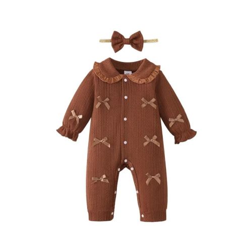 Mioglrie Newborn Baby Girl Outfits Infant Fall Winter Knit Romper Jumpsuit | Coming Home Outfit Girl,Long Sleeve Bodysuit,Newborn Sweater Knit Clothes,One Piece Jumpsuit,Baby Essentials Must Haves