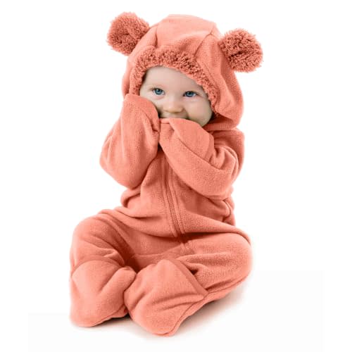 Cuddle Club Fleece Baby Bunting Bodysuit Hoodie, Newborn - 5T | Infant Romper Hooded Sweater Outfit, Car Seat Friendly, Convertible Mittens & Booties, Warm Jacket, Winter Suit Clothes