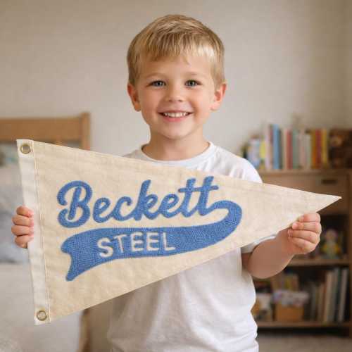Custom Embroidered Name Pennant,Nursery name sign,Baby name Banner,kids room decor