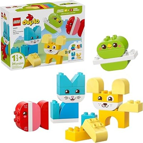 LEGO DUPLO My First 3 in 1 Creative Cute Pets Building Toy for Toddlers - Pretend Play Set for Boys & Girls, Ages 1.5+ - Learning & Education Toy for Preschoolers - Gift Idea for Birthdays - 10477