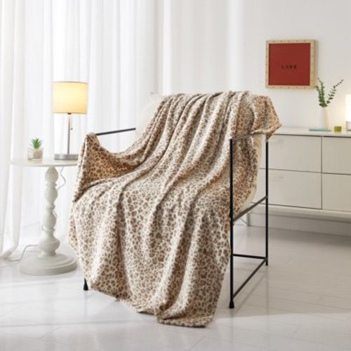Mainstays Multicolor Abstract Leopard Plush Throw Blanket, 50" x 60"