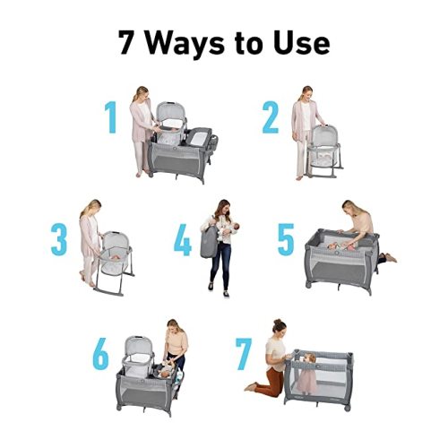 Graco Pack 'n Play Day2Dream Travel Bassinet Playard Features Portable Bassinet Diaper Changer and More (Lo, Lo)