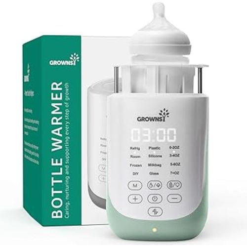 GROWNSY Nutri Bottle Warmer with Innovative Auto-Lift Feature, 10-in-1 Fast Baby Bottle Warmer with Night Light, Retain Nutrients Milk Warmer for All Bottles