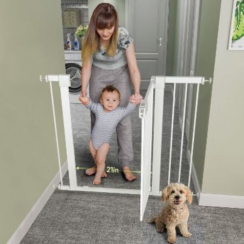 BabyBond 27-43 Inches Baby Gate for Stair and Doorway,with Extenders and Pressure/Hardware Mounting Kit, 30" Tall, Black