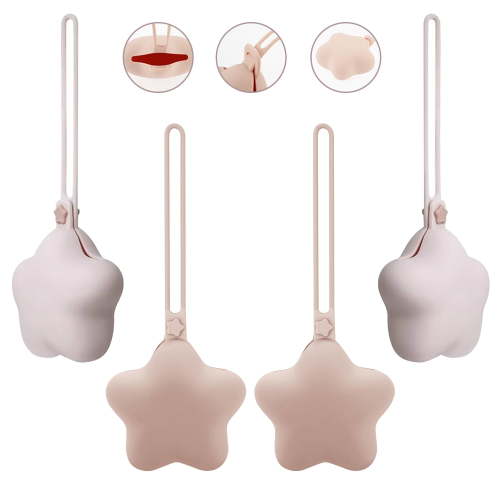 Genreen 2 Pack Silicone Pacifier Holder Case, Cute Portable Pacifier Storage Case for daily use.