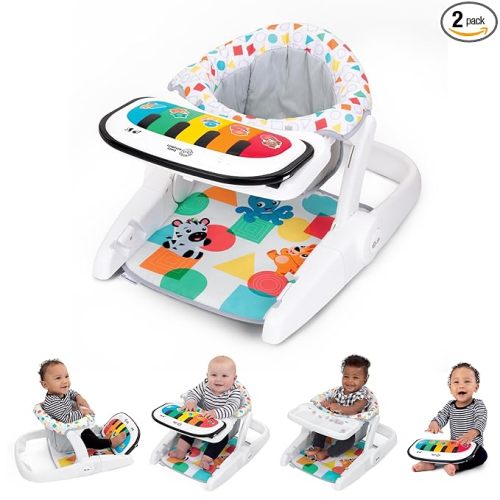 Baby Einstein 4-in-1 Kickin' Tunes Learn-to-Sit Music & Language Floor Seat, with 2 Positions and Detachable Kick Piano, Ages 4 Months and Up