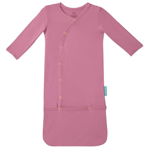 PurComfy Supersoft Bamboo Viscose Baby Sleeper Gowns | Ideal For Sensitive Skin, Infant Nightgown Sleepers, Preemie Newborn, Snap Bundler, Neutral for Boy Girl