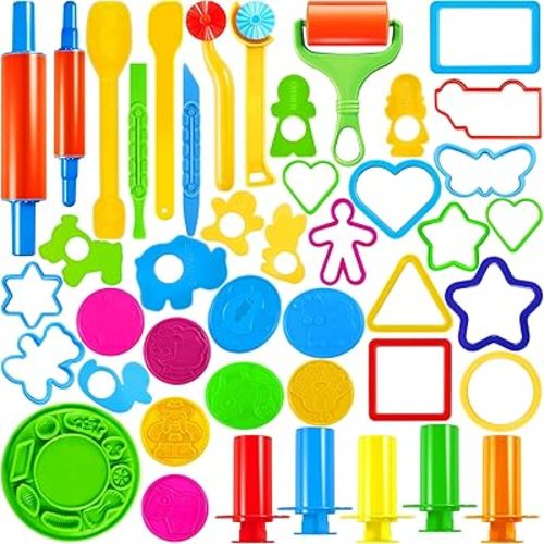 JOYIN 44 Clay Tools Set for Kids, Clay Accessories with Various Plastic Molds, Rolling Pins, Cutters, Gift for Boys Girls