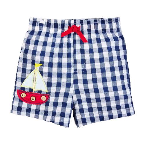 SAILBOAT GINGHAM SWIM TRUNKS