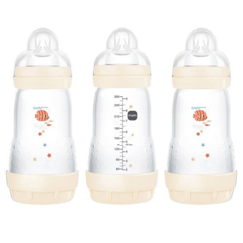 Mam Easy Start Anti-colic Baby Bottle - 2 Months+ - 9oz/3pk - Shell