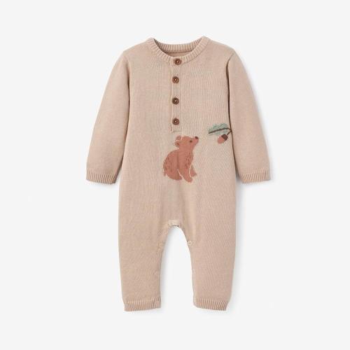 Bear Knit Baby Jumpsuit 3M / TAN
