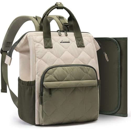 LOVEVOOK Small Diaper Bag Backpack, Mini Baby Bag for Girl Boy with Changing Pad, Diaper Backpack for Mom Dad with Stroller Buckles, Black