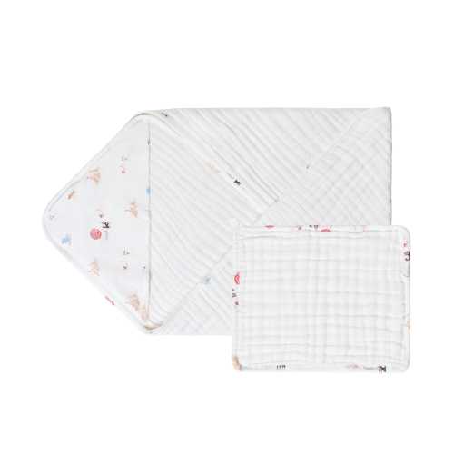 9-Layer Hooded Baby Bath Towel | Organic Cotton | Nest Designs