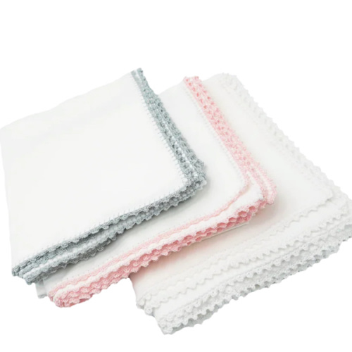 Pixie Lily Blanket - Pink Crochet Trim