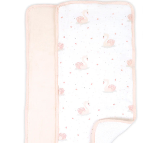 French Swan 2 Pk Burp Cloth Set