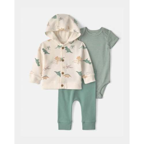 Baby Boy 3-Piece Dinosaur Layering Set - Green/Cream | Carter's
