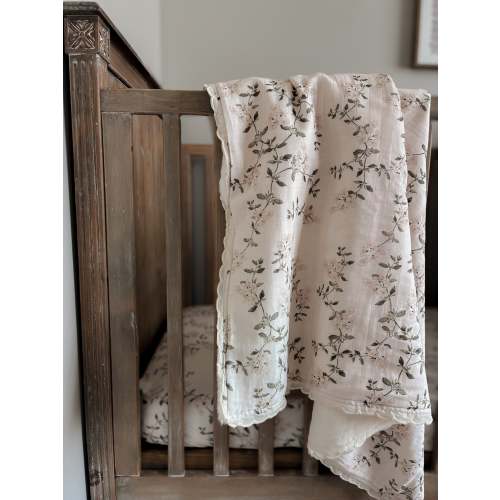 Fleur Blanche Fur Lined Cot Blanket