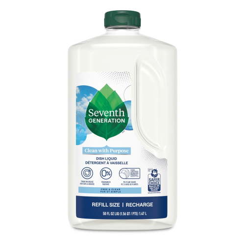Seventh Generation Dish Soap Liquid, Fresh Free and Clear, 50 oz Refill