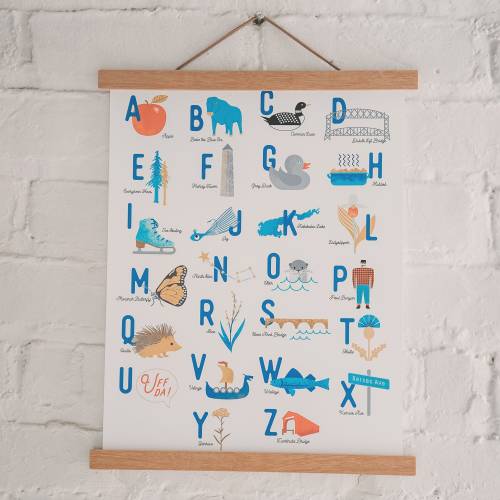 Minnesota alphabet nursery art print, nursery print, ABC poster, alphabet poster, bedroom wall art, nursery art