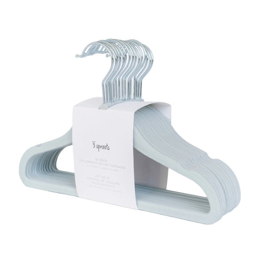 3 Sprouts - Non-Slip Velvet Hangers for Baby Clothes - Pack of 30 - Blue | Wayfair