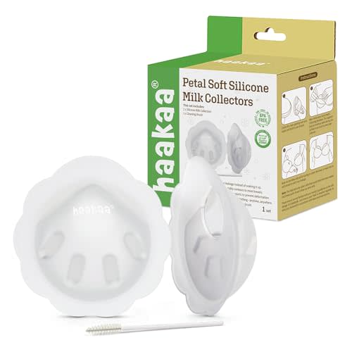 Haakaa Petal Soft Silicone Milk Collector, 1 oz 2-PK | Medical-Grade Silicone | Passive Leak Catcher for Breastfeeding