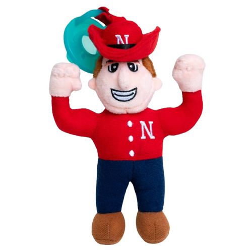 Gamezies Baby Boy and Girl Silicone Pacifier with College Mascot Stuffed Toy Plush, Collegiately Licensed, Herbie Husker, University of Nebraska
