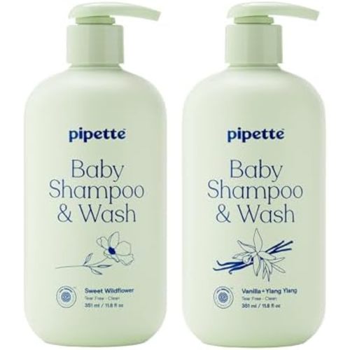 Pipette Baby Shampoo + Wash Duo, Sweet Wildflower & Vanilla (Pack of 2)