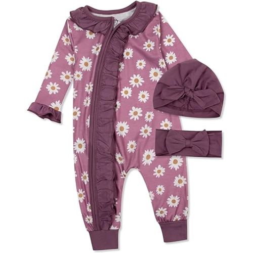 Preemie Newborn Baby Girl Romper 3-Piece Set