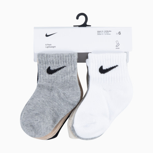 Swoosh Ankle Socks (6 Pack) - Dark Grey Heather/Black
