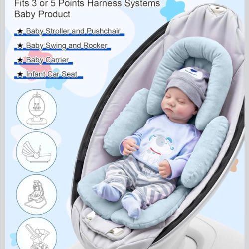 Infant Insert Compatible with Mamaroo Swing & Graco Swing, Thickened Baby Car Seat Head Support with Shoulder Covers, Breathable Newborn Car Seat Insert for Preemie to Toddler