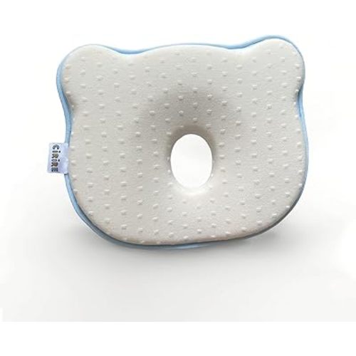 Memory Foam Baby Cushion, Soft Cozy Machine-Washable, Head and Neck Support Breathable Anti-Slip Design for Infants for Small Boys and Girls Tummy Time(Beige)