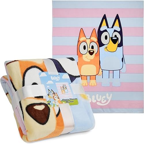 Bluey Fleece Bed Blanket for Kids Super Soft Blanket Fleece Throws 59 x 51 Inches Warm Sofa Bed Throw, Gifts for Kids