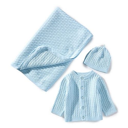 Little Me Baby Boys Cotton Cable Knit Sweater & Blanket Gift Box Set | Dillard's
