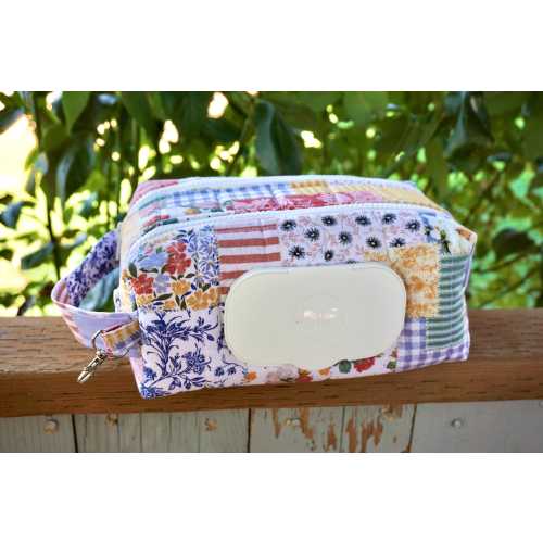 Patchwork Diaper & Wipes  Pouch | Toddler Diaper Case | Baby Bag Organizer | Baby Shower | New Mom Gift  | Mini Diaper Bag | Wipe pocket