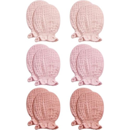 Pro Goleem Muslin Baby Mittens for Newborn, 100% Cotton No Scratch Soft Breathable Gloves for Boys and Girls 0-6 months