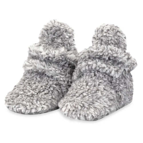 Furry Gripper Baby Bootie - Heather Gray – Bumps N Bundles
