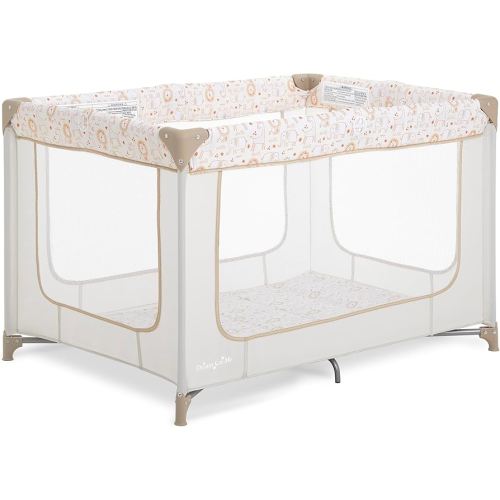 Dream On Me Zodiak Portable Playard with Carry Bag & Shoulder Strap, Beige