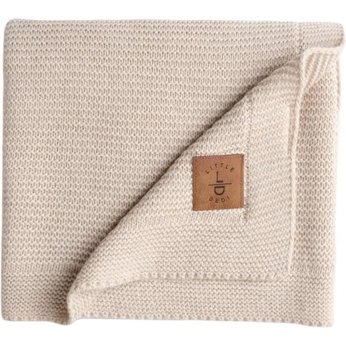 Soft Baby Knitted Blanket - Soft Toddler, Crib, Stroller Blanket - Neutral Swaddle and Receiving Blanket for Newborns, 31 x 39 in, Stone