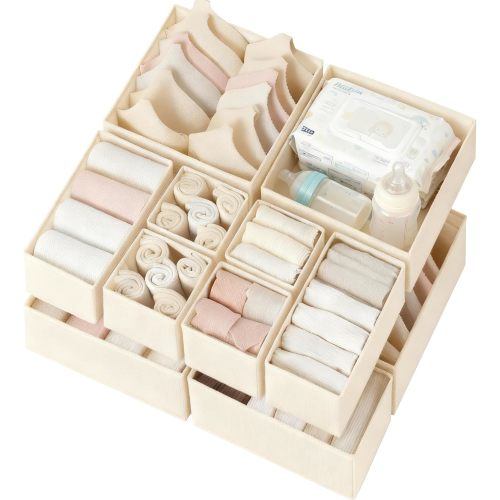 Criusia Drawer Organizer Clothes 12 Pack, Dresser Organizer for Nursery Bedroom Closet Organization and Storage