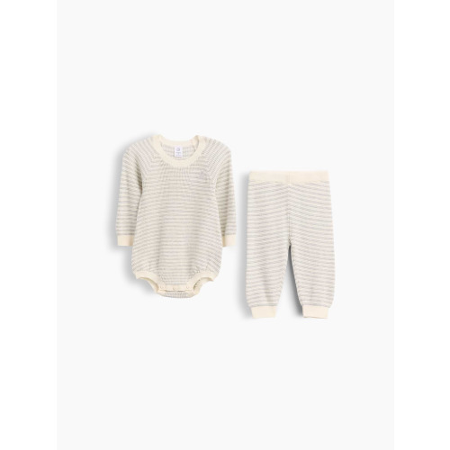 Baby Stripe Sweater Bodysuit Set