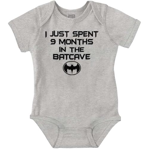 Brisco Brands Spent 9 Months in the Cave Superhero Baby Romper Boys or Girls