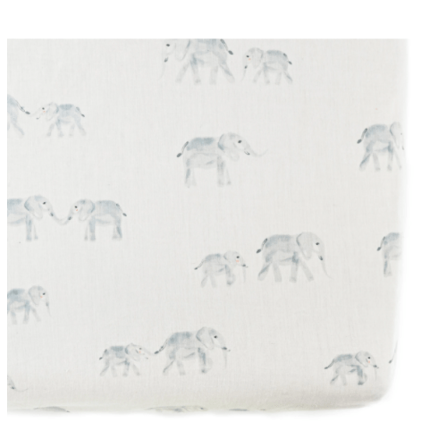 Petit Pehr Crib Sheet in Follow Me Elephant